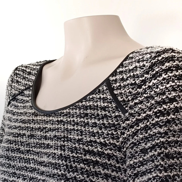 Maeve Anthropologie Sweater Dress Black White Boucle Knit Pockets Tweed Indie S - Picture 6 of 8